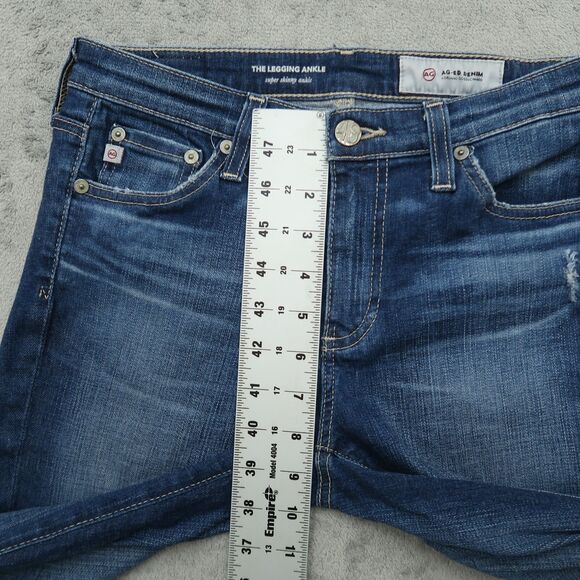 Adriano Goldschmied AG Women's 26R Low-Rise Legging Ankle 28" Inseam Distressed - Picture 6 of 15